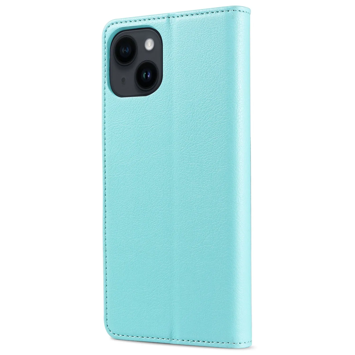 001 For iPhone 15 Pro RFID Blocking Wallet  Magnetic Closure Phone Case PU Leather Stand Cover