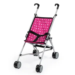 Bayer Design Doll Umbrella Stroller, Hot Pink & White Polka Dots, Age 3 