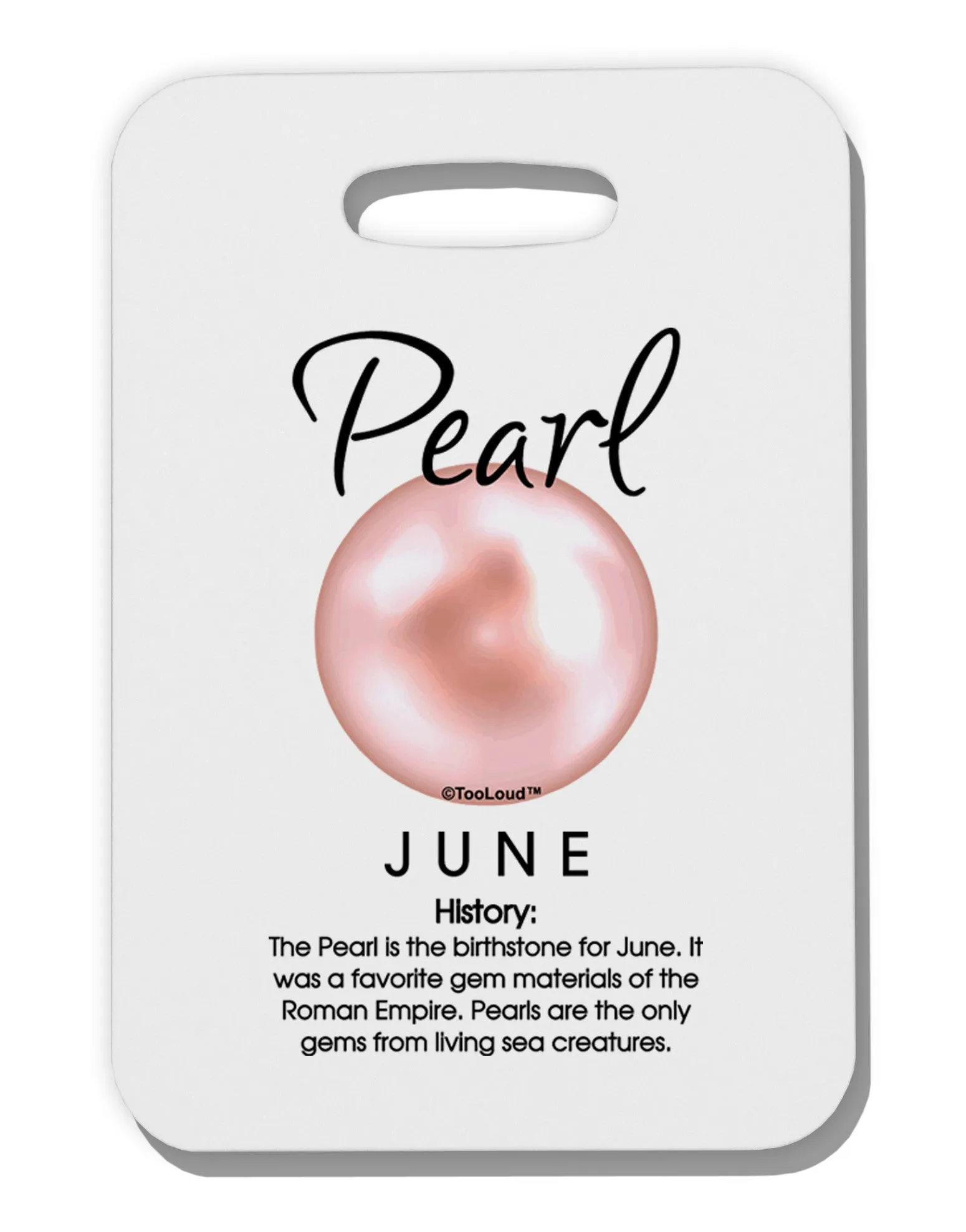 Birthstone Pearl Thick Plastic Luggage Tag