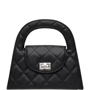 Black Quilted Twist Lock Crossbody Bag – Sleek & Chic