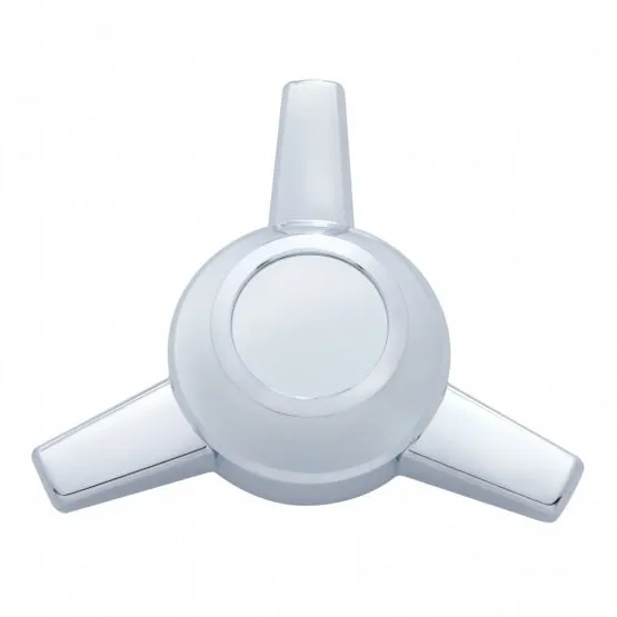 Chrome Plastic 3 Bar Straight Hub Cap Spinner Only