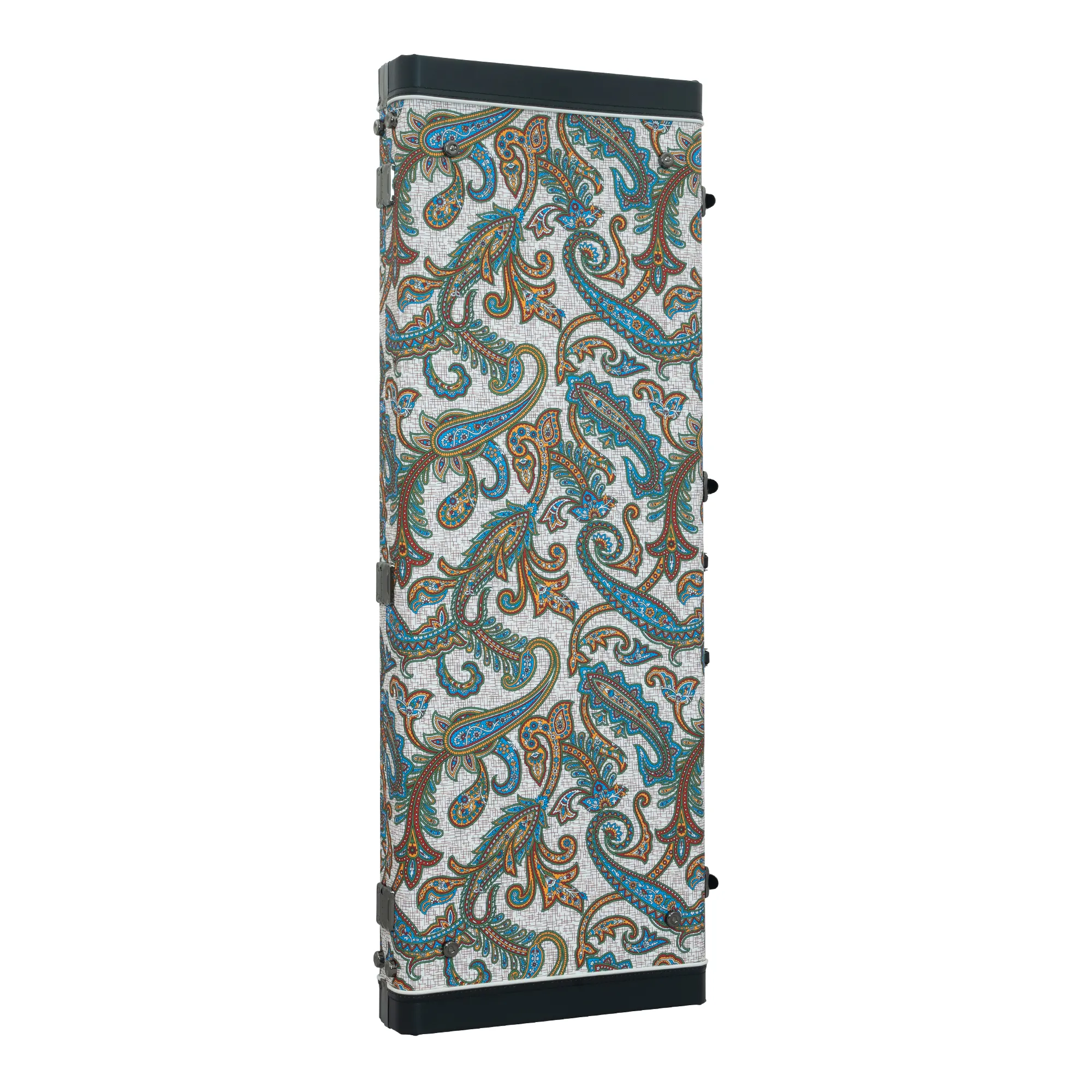 Classic Wood Mini Bass Guitar Case - Paisley Floral Tan