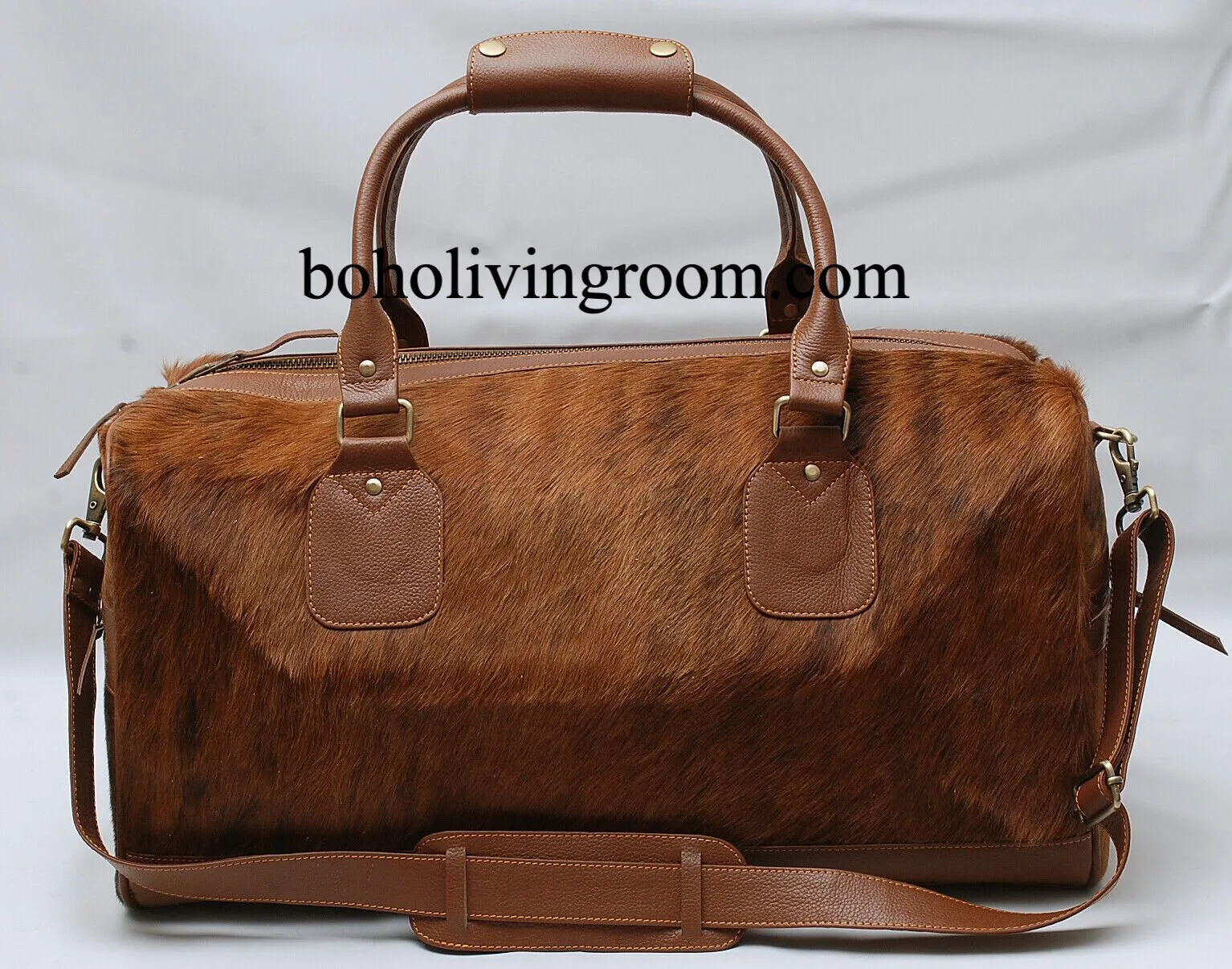 Cowhide Duffle Bag Brown Brindle