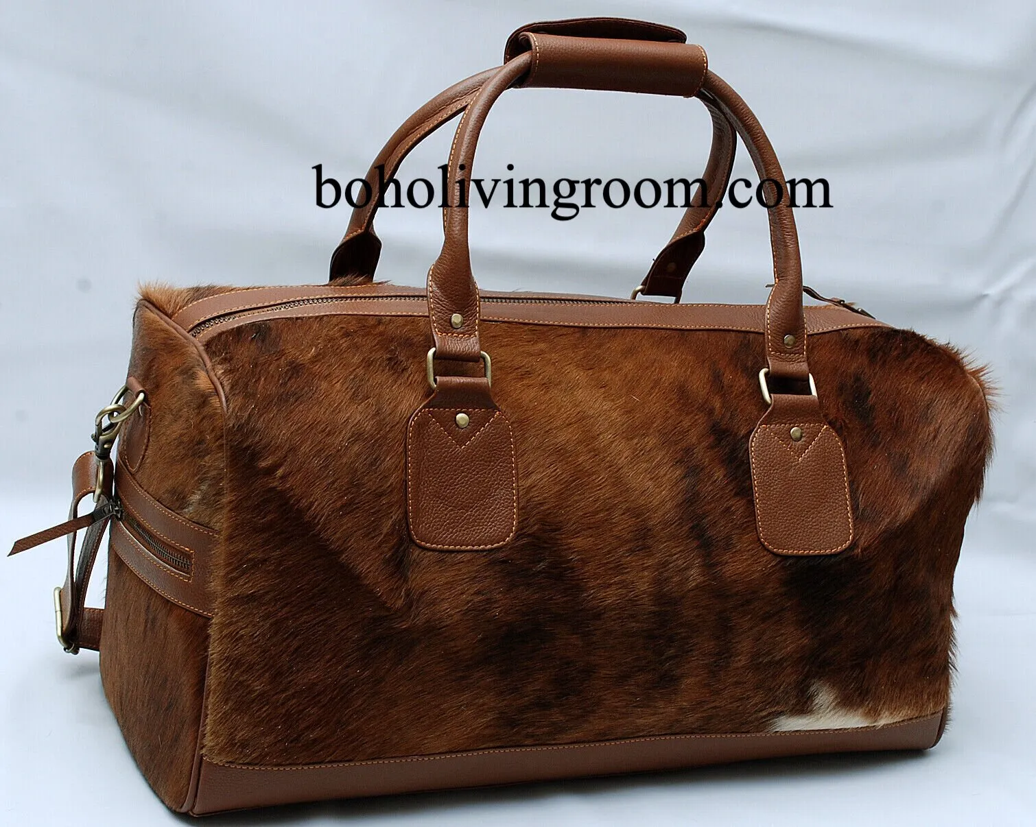 Cowhide Duffle Bag Brown Brindle