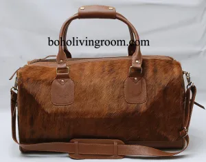 Cowhide Duffle Bag Brown Brindle