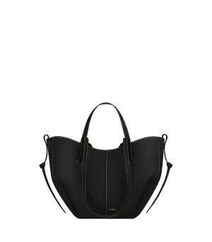 Cyme Mini - Textured Black with Ecru Stitching