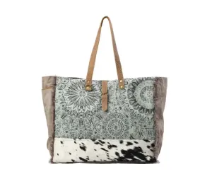 Green Floral Print Weekender Bag