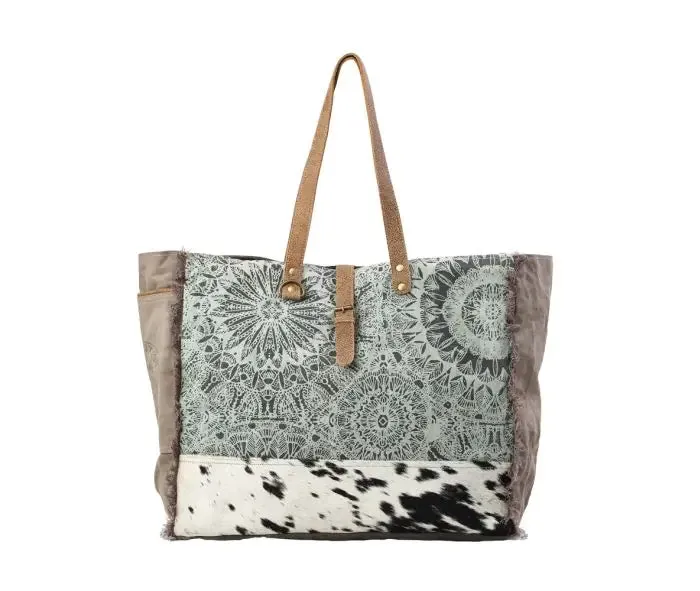 Green Floral Print Weekender Bag