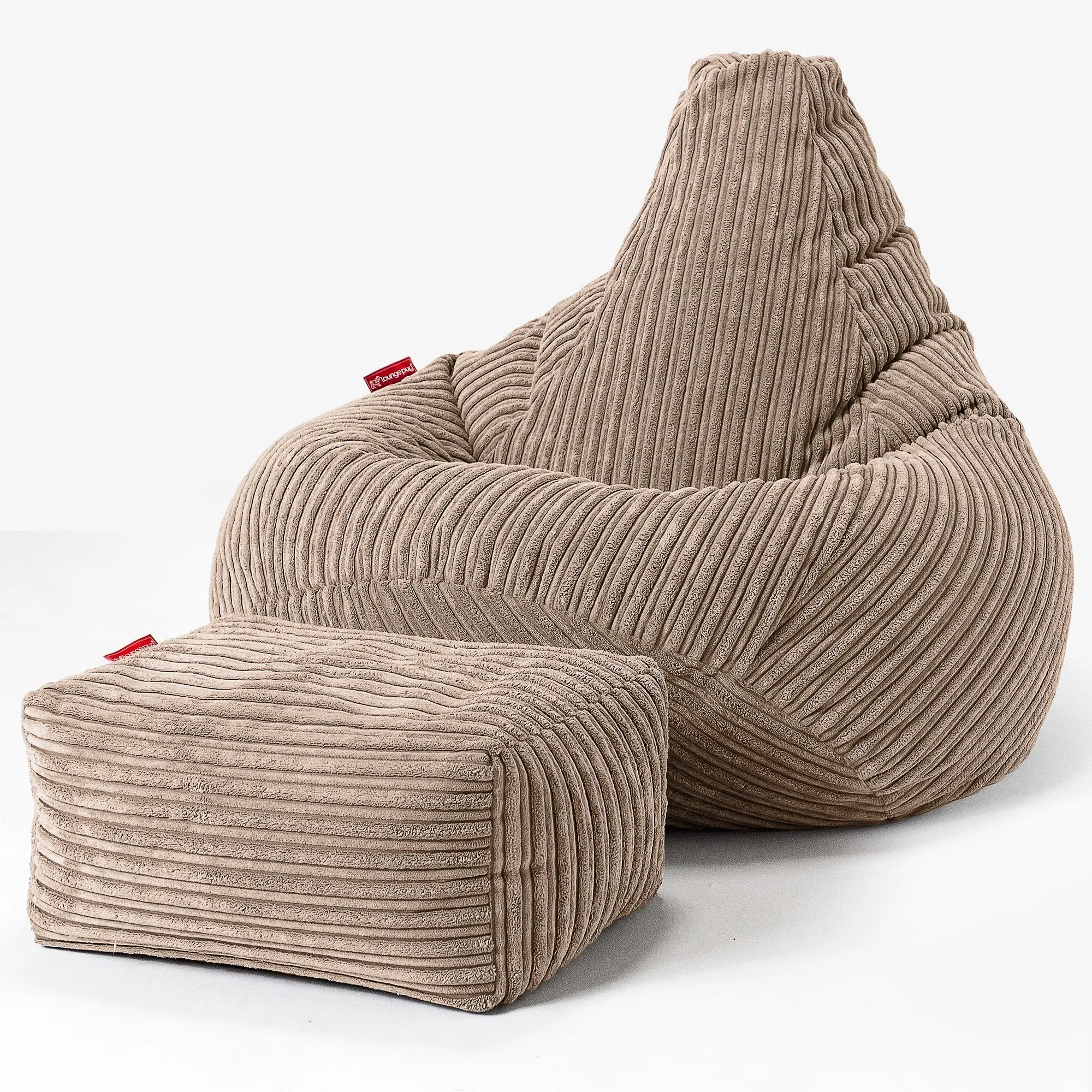 Highback Bean Bag Chair - Cord Sand