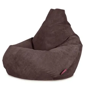 Highback Bean Bag Chair - Flock Chocolate Brown