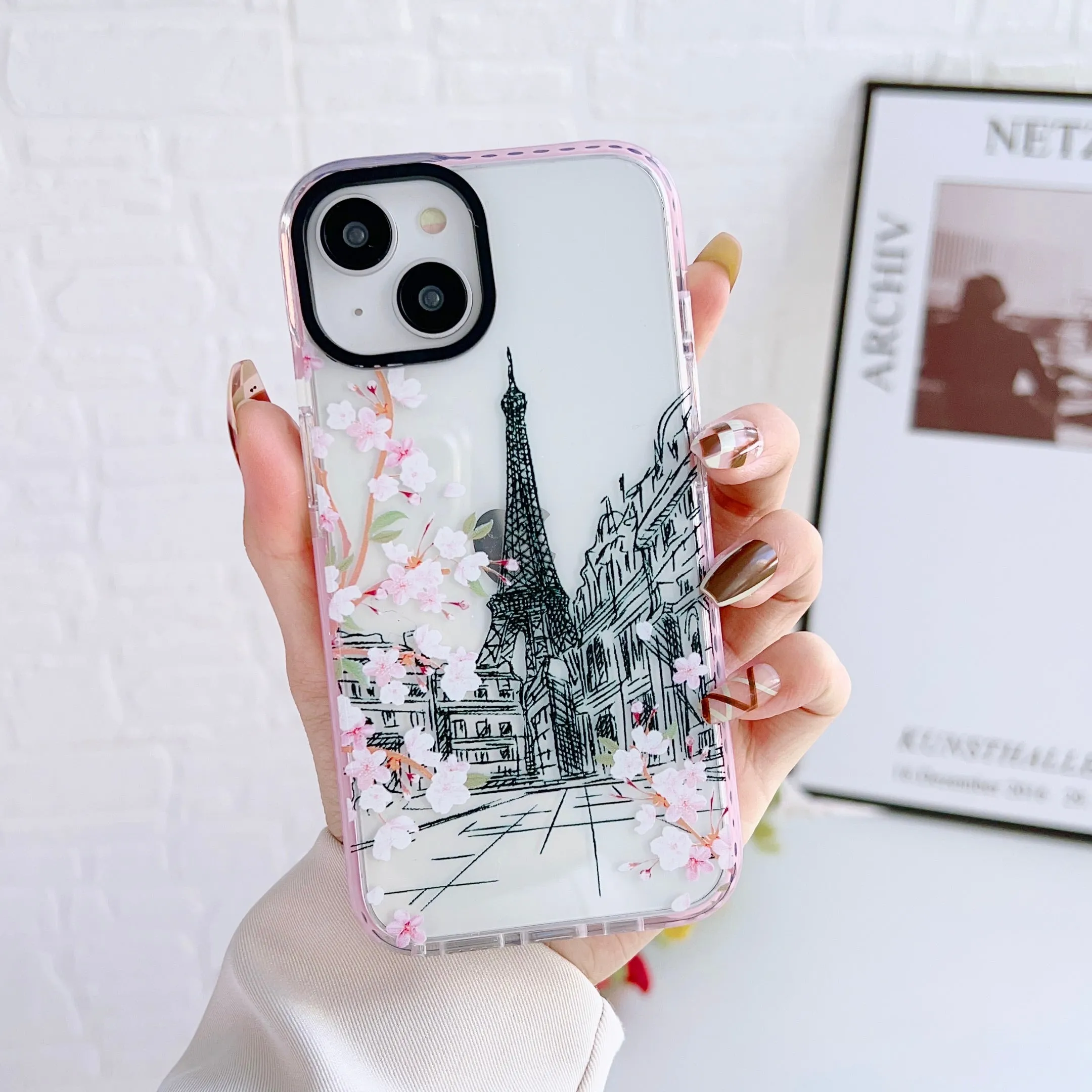 iPhone Impact Proof Silicon Case ( Paris And London Pink )