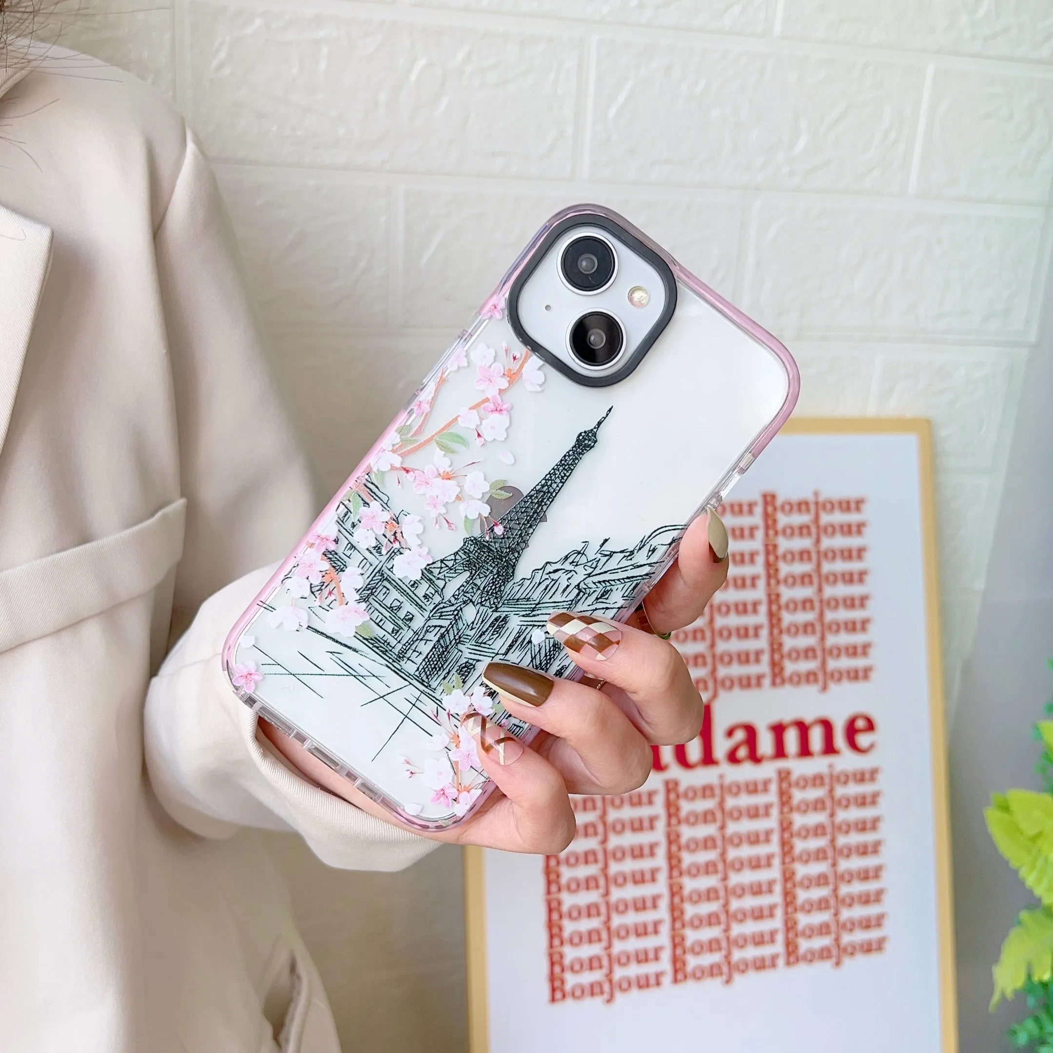 iPhone Impact Proof Silicon Case ( Paris And London Pink )