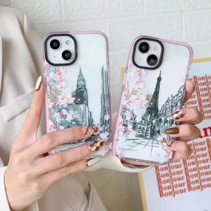 iPhone Impact Proof Silicon Case ( Paris And London Pink )