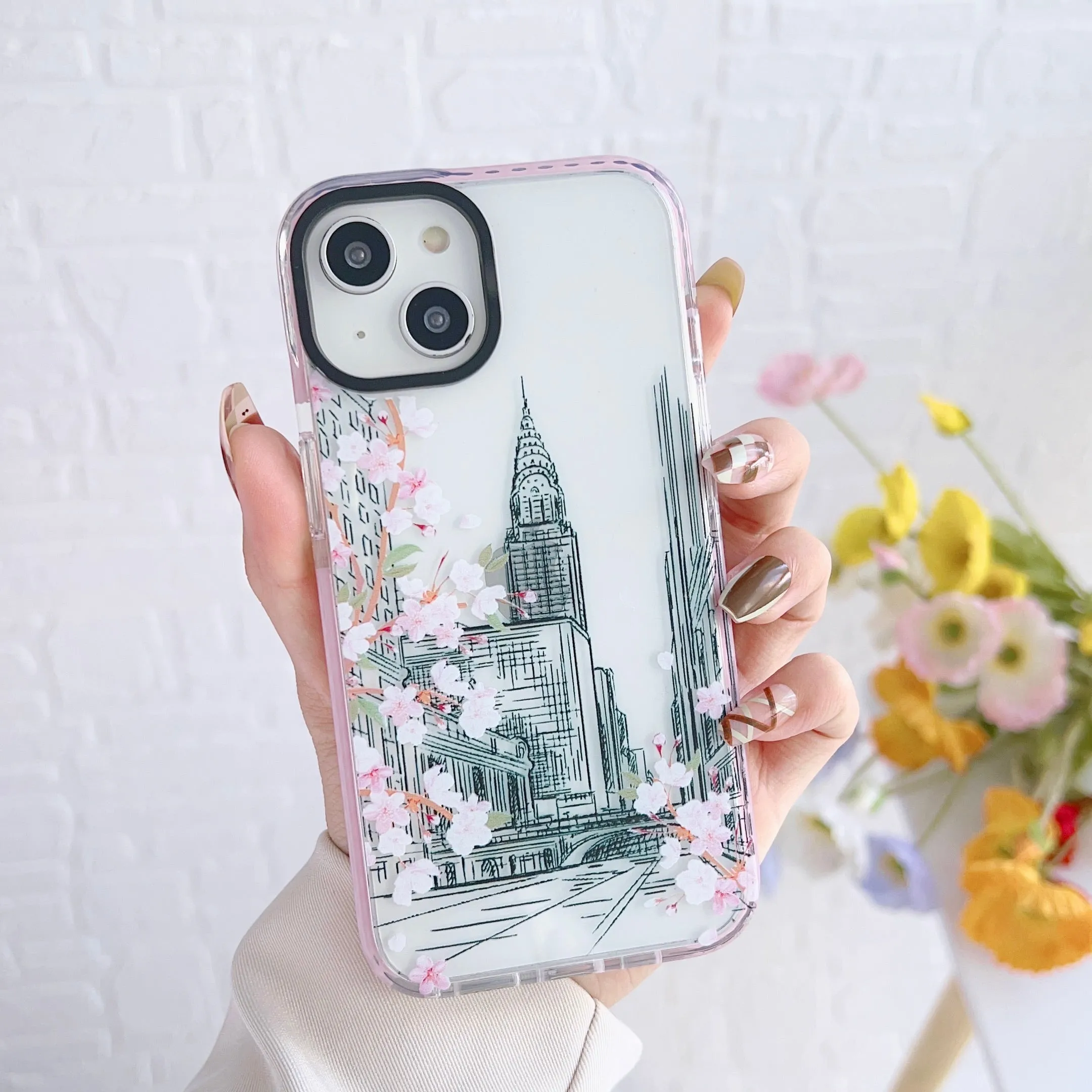 iPhone Impact Proof Silicon Case ( Paris And London Pink )