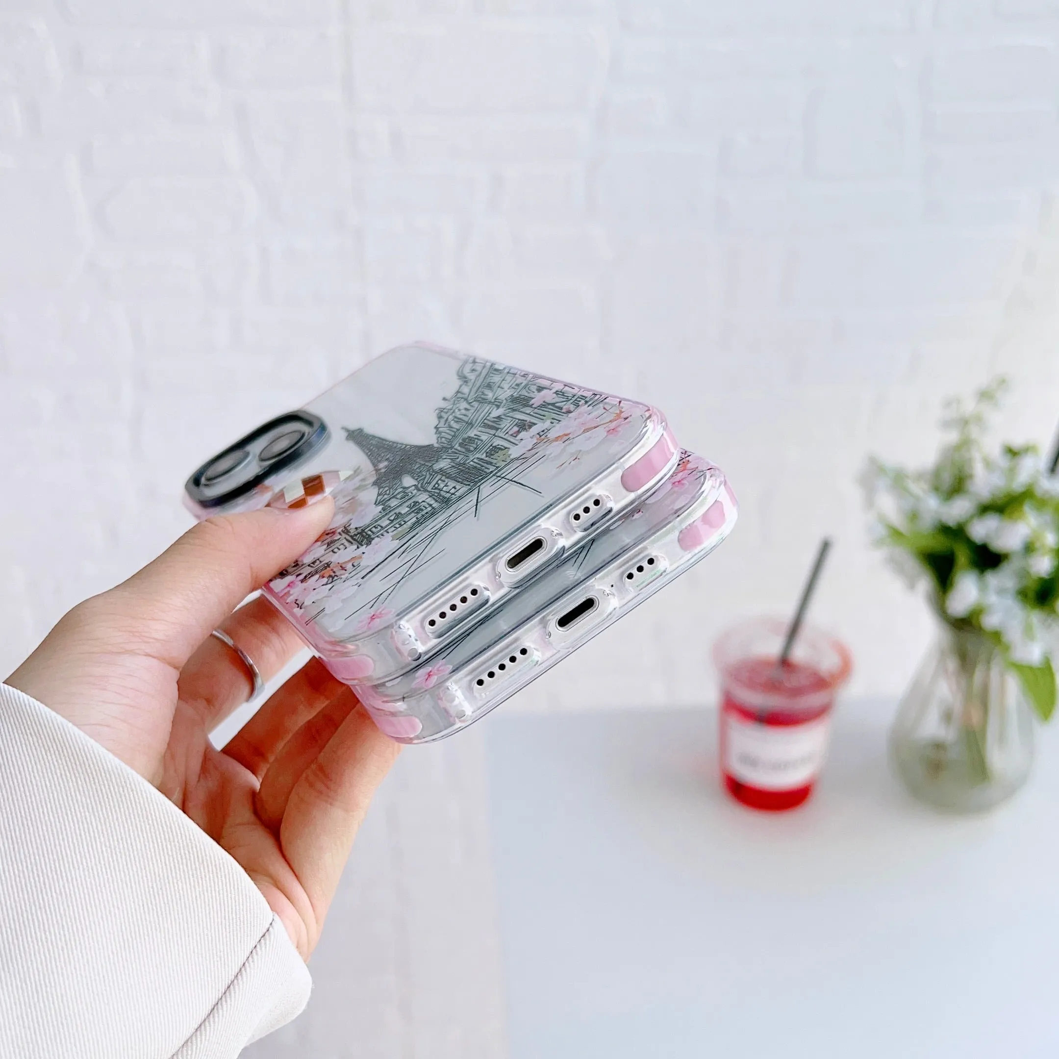 iPhone Impact Proof Silicon Case ( Paris And London Pink )