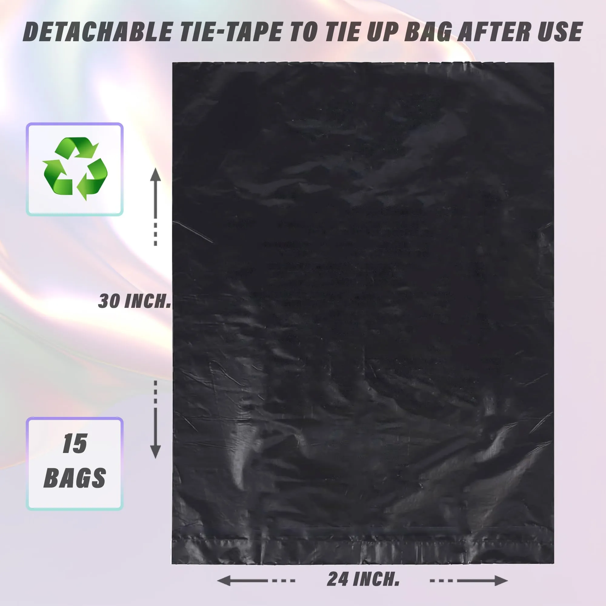 Kuber Industries (Large) Eco - Friendly Dustbin Bags - (90 Pcs) Leakproof | Odour Free | Strong Garbage Bags - For Trash And Waste - Dustbin Covers For Home And Office (30 x 24 Inches) (Black)