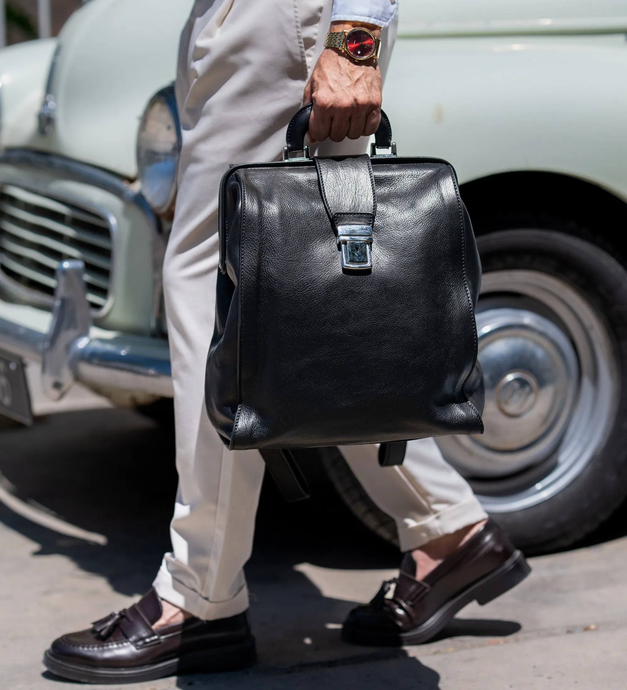 Leather Backpack - A Brief Story of Time
