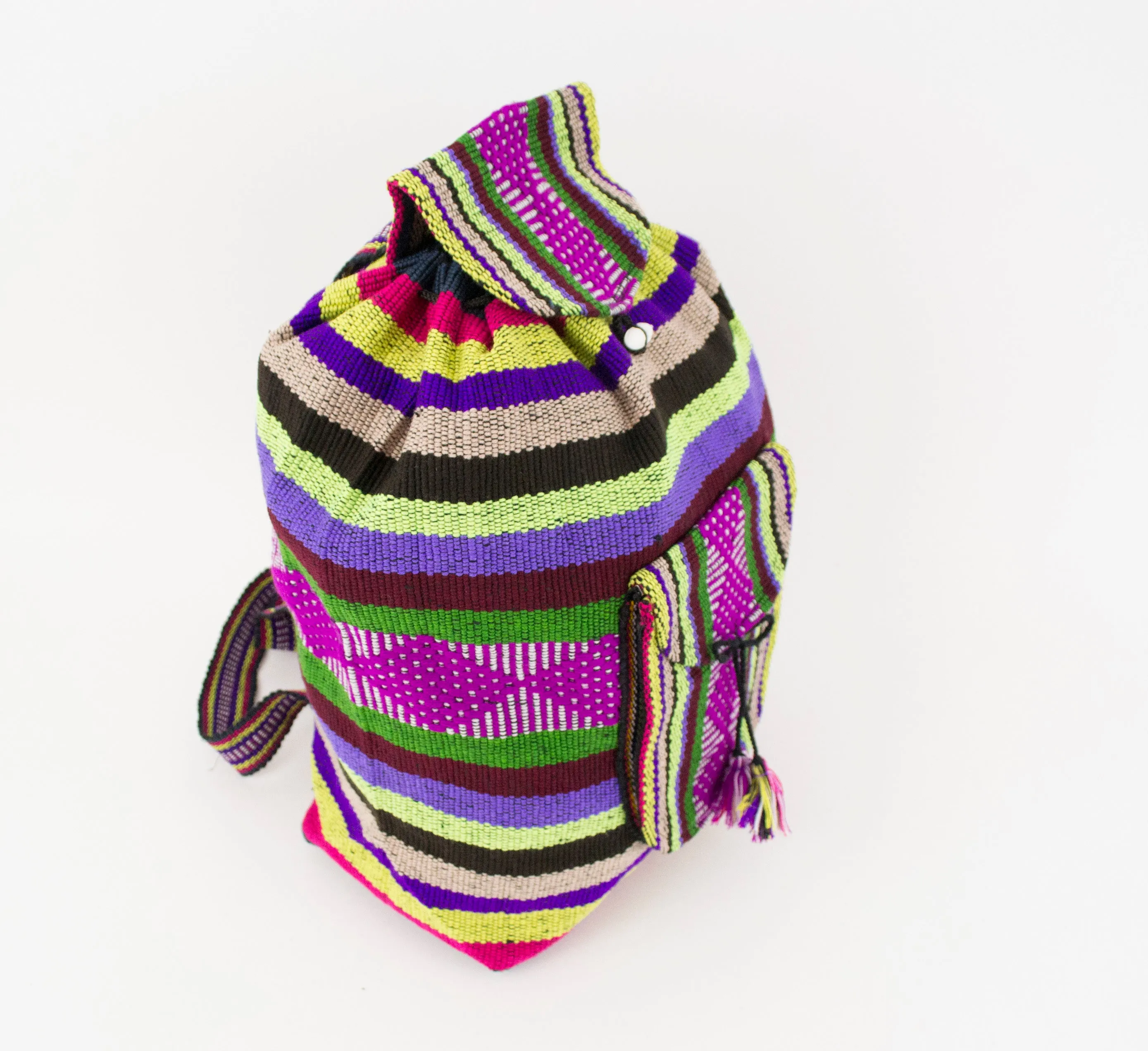 Mexican "Network" Green with Illillo Backpack Lillo Boho Woven Baja Bag