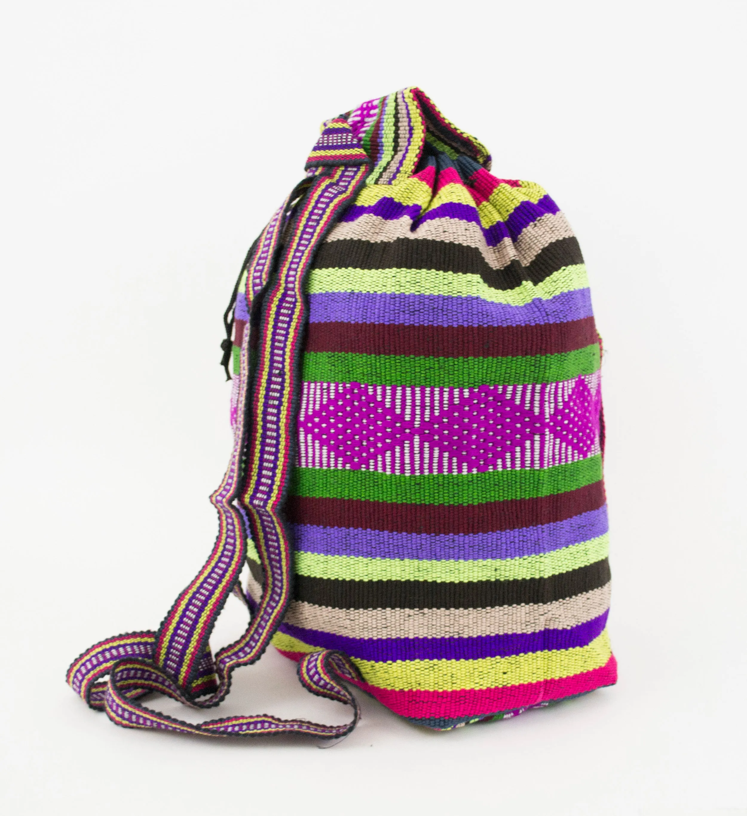 Mexican "Network" Green with Illillo Backpack Lillo Boho Woven Baja Bag