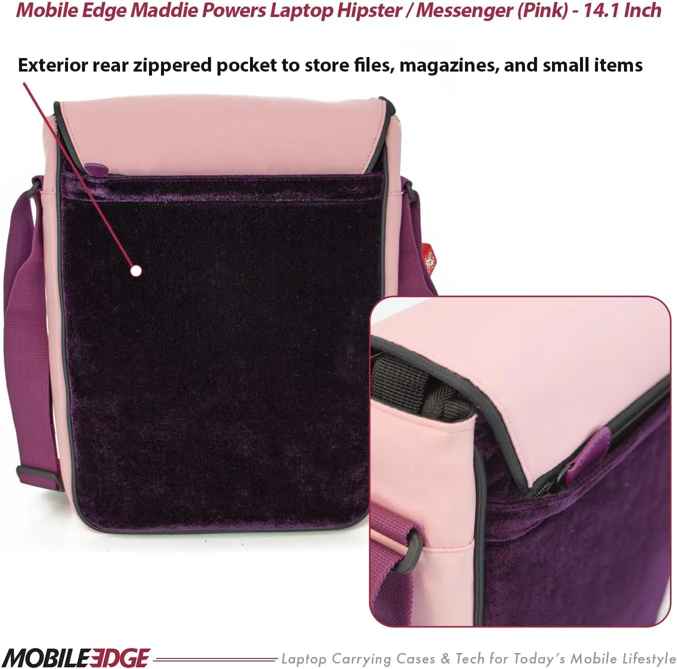Mobile Edge Cutebug Hipster Messenger Bag for Women - 14.1-Inch Pc/15-Inch Compatible with Macbook