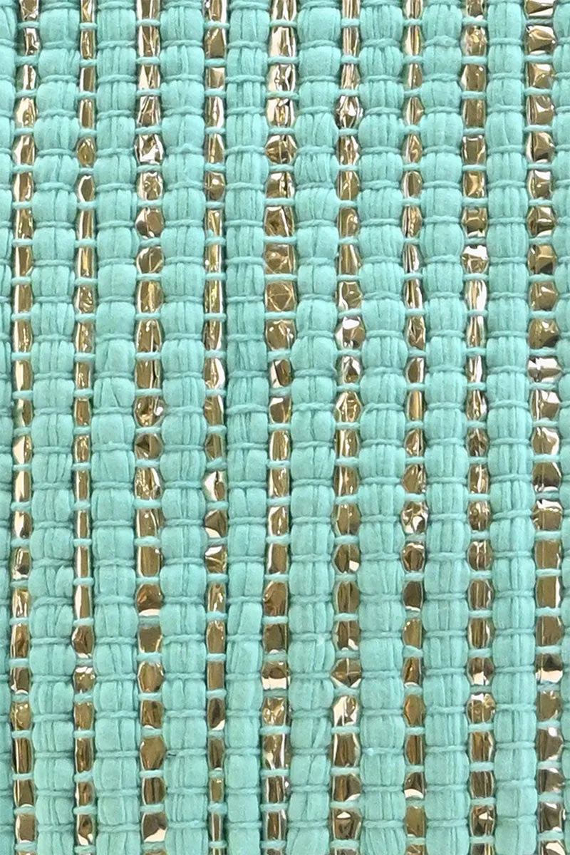 Natural Beauty Upcyled Hand Woven Mint Tote