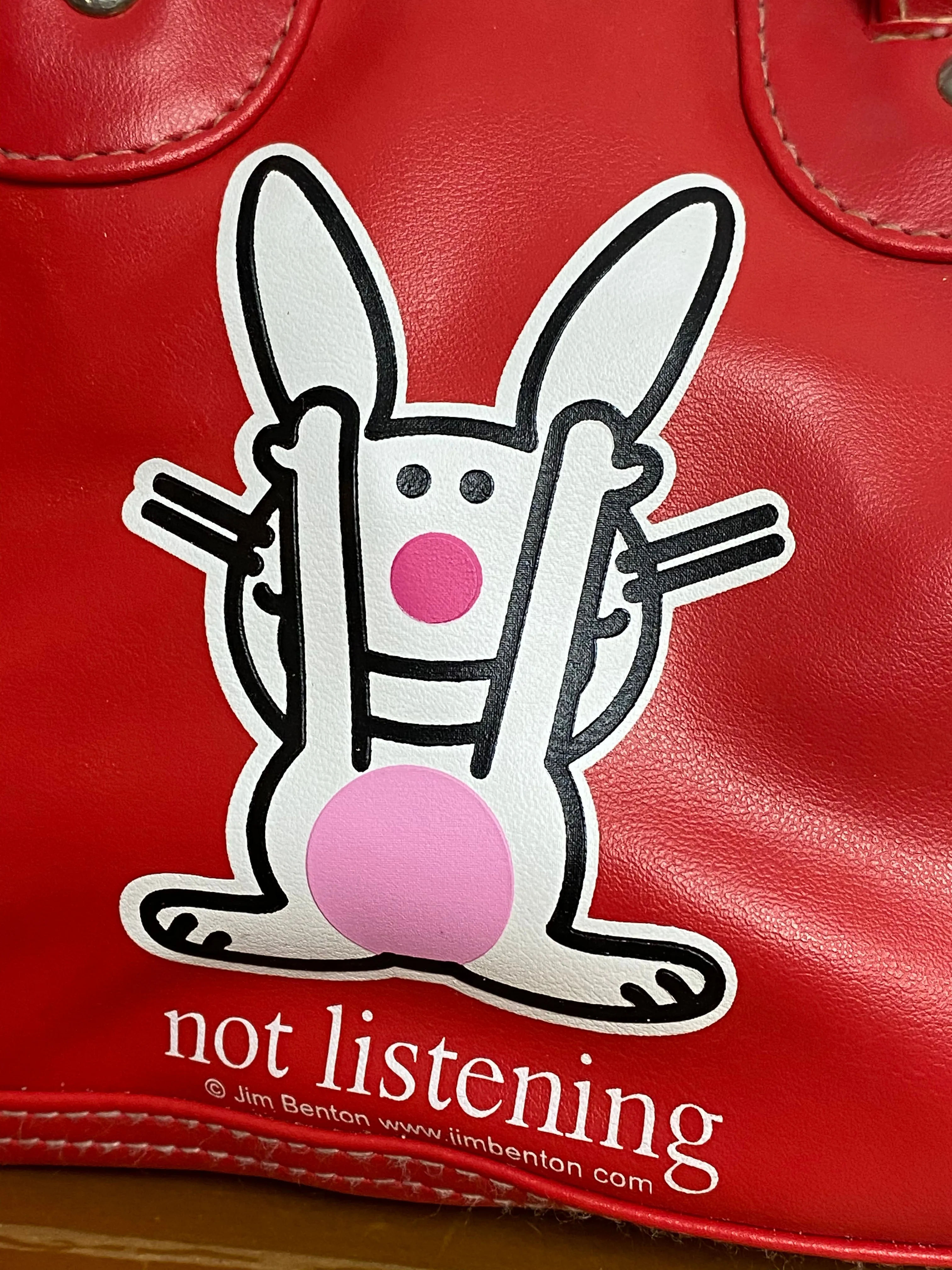 Not Listening Red Jim Benton Purse