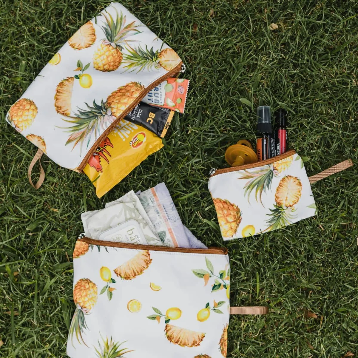 OiOi Packing Pouch Trio - Pineapple