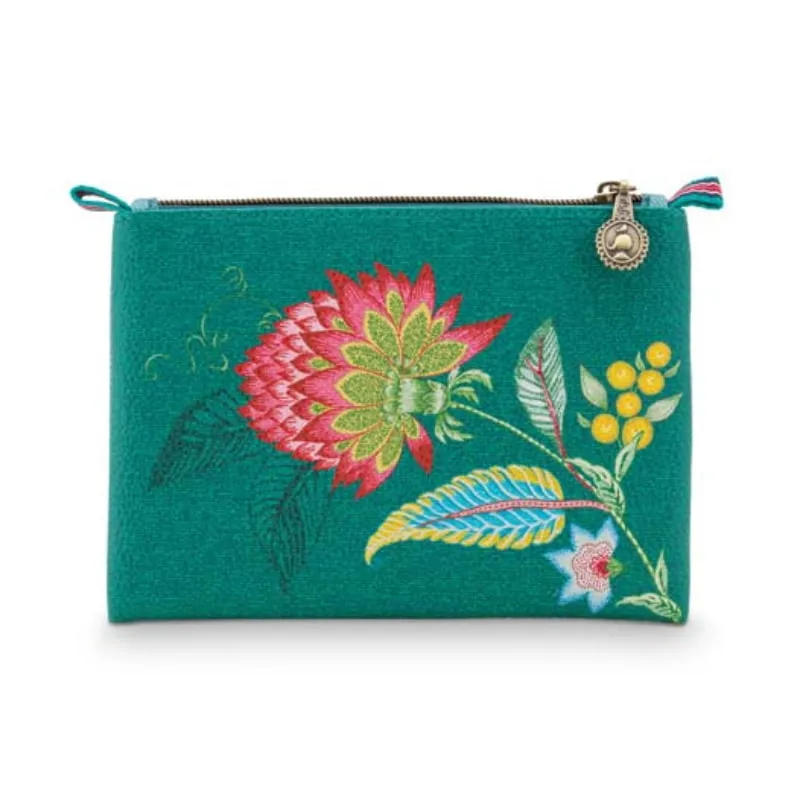 PIP Studio Jambo Flower Blurred Lines Green Flat Beauty Pouch