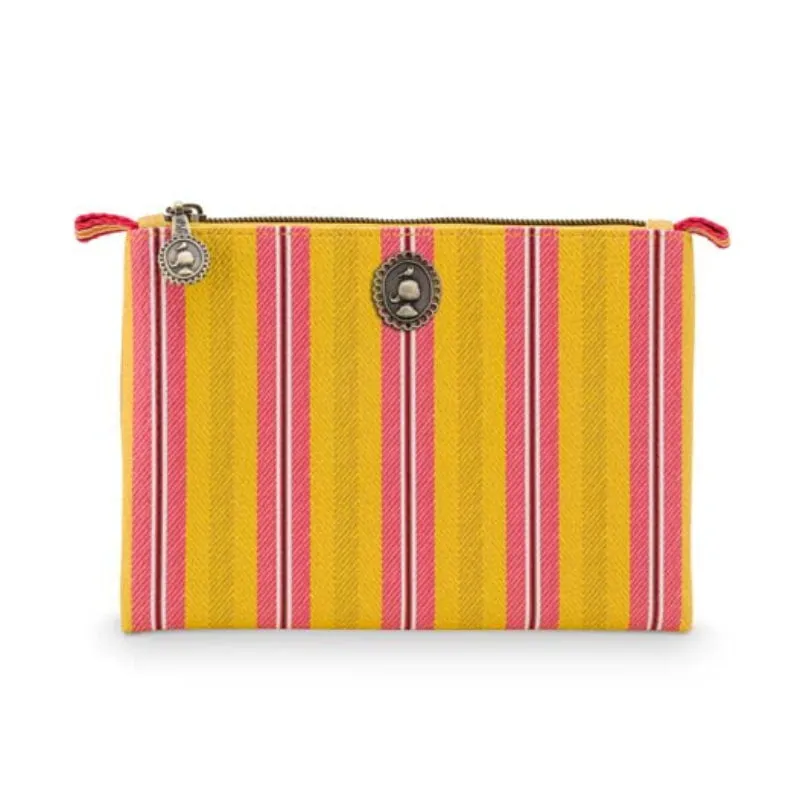 PIP Studio Jambo Flower Blurred Lines Yellow Flat Beauty Pouch