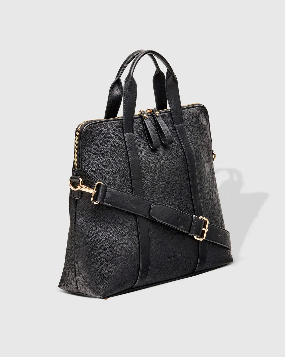 Rhodes Laptop Bag in Black & Gold by Louenhide
