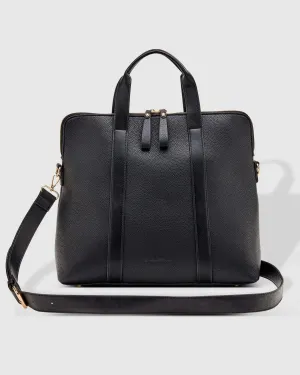 Rhodes Laptop Bag in Black & Gold by Louenhide