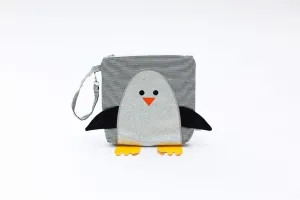 Sparkle/Plush Snack Bag - Chili Silver Glitter Penguin